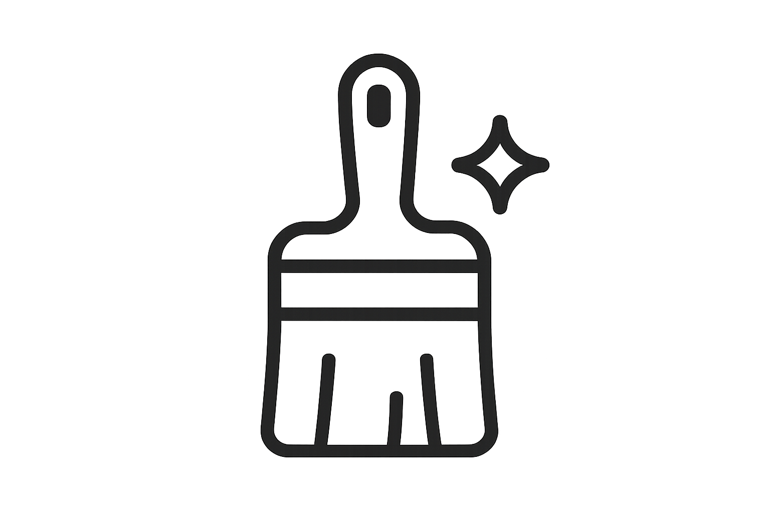 icono simple de un bracha de pintura con una estrella de marca d elimpieza
